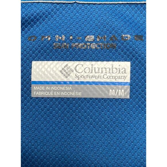 Columbia Omni Shade Polo Shirt Blue Mens Med - Picture 3 of 9
